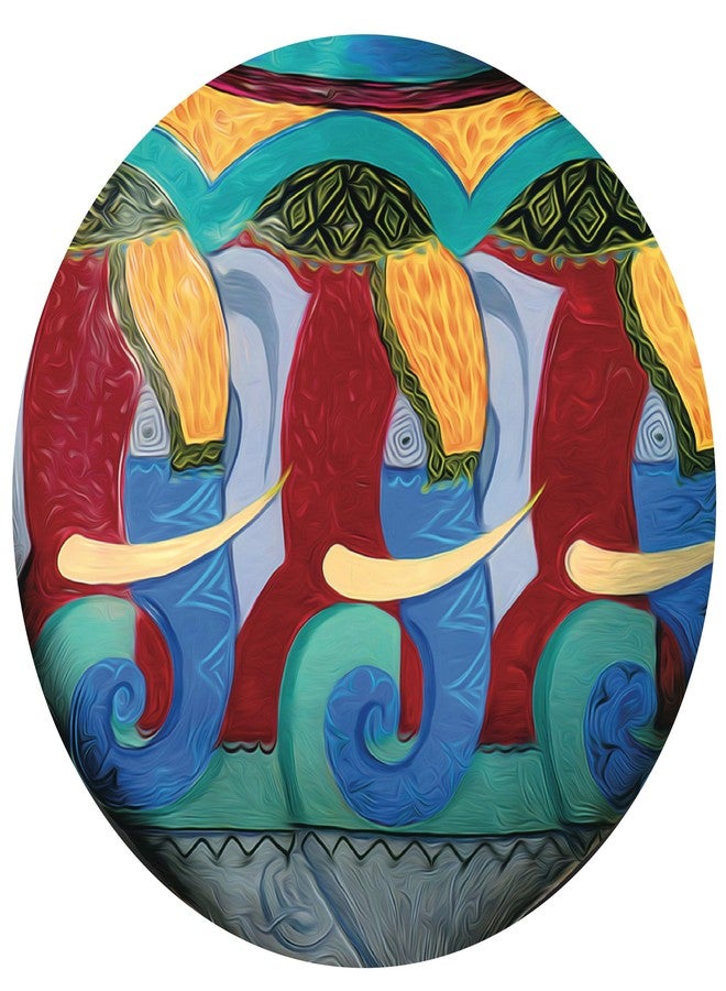 Real Art | Block Decor | Wall Hanging Plate 7" | 4 Pcs | Fine Bone China | Gift Packing - Image 5